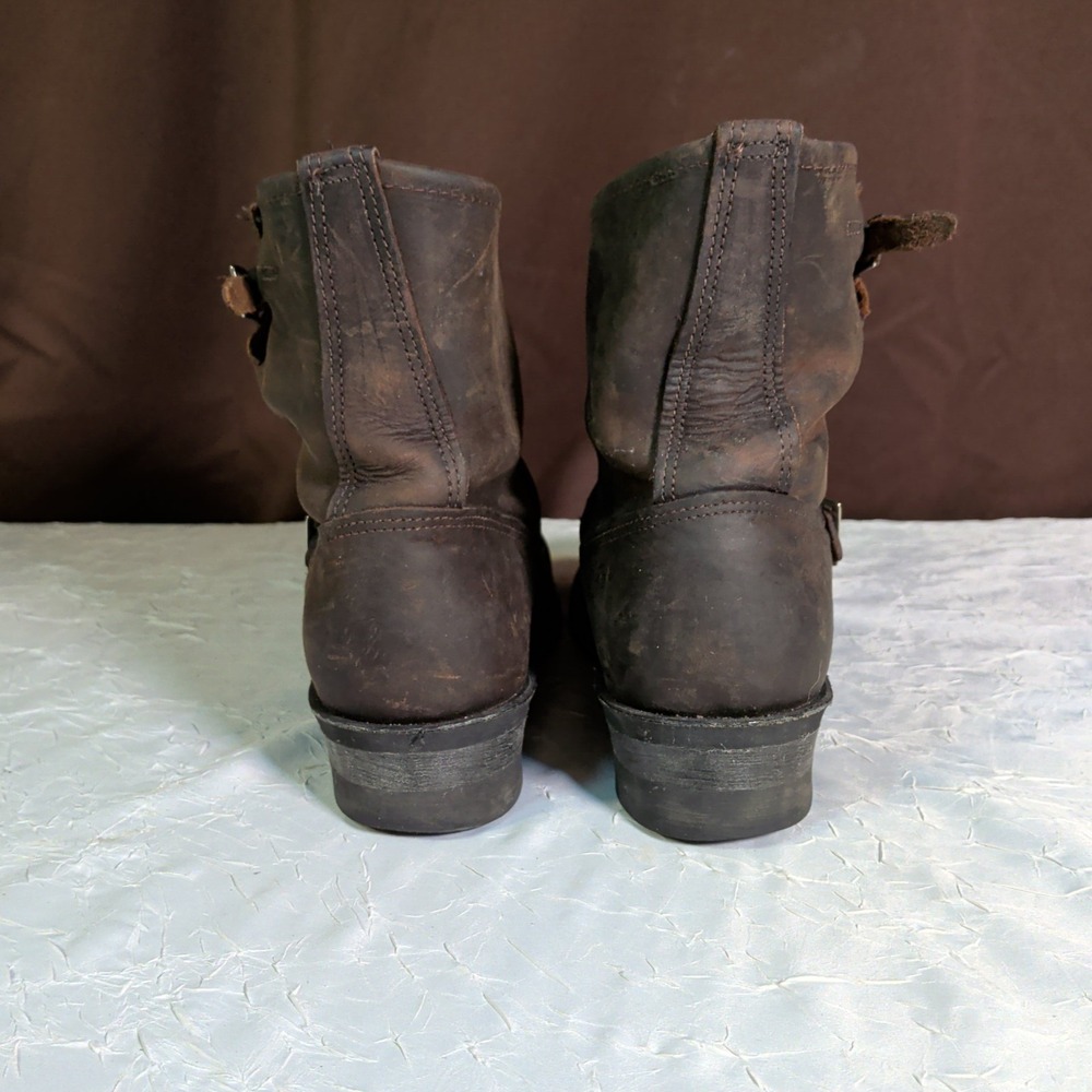 Vintage Frye Engineer Harness Boots Mens 10M Brown Leather Motorcycle Riding USA - Picture 6 of 13